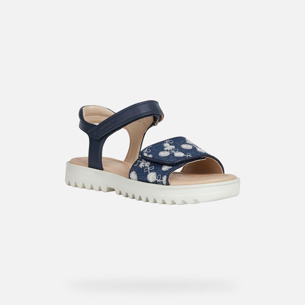 Geox Sandals Navy Coralie - Geox Girls Shoes - MZXYWV501